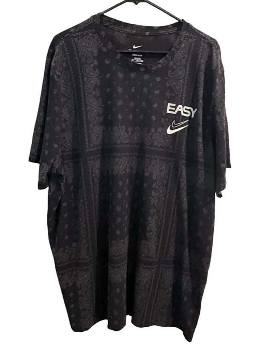 Nike Easy Dri-Fit T-Shirt Black Paisley Tall XXL